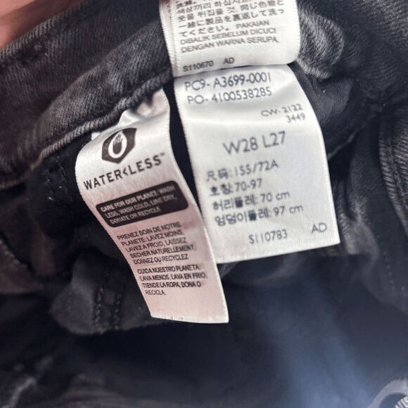 Levis SilverTab Mom Jeans 28 Black Womens High Rise Lion Cub Painted 28x28 - Picture 9 of 11